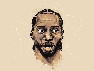 Kawhi is coming! basketball illustration ipad art kawhi leonard nba portrait procreate sketch
