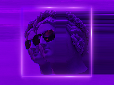 Quoting of Art collage collage art design graphic design illustration neon purple statue trendy visual