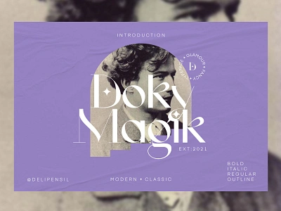 Doky Classic Font - Exploration Showcase UI/UX badge classic clean design creativemarket dashboard font font family fonts homepage ligature magazine modern retro serif vintage vintage badge