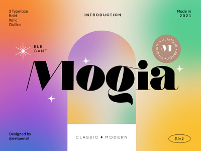 Mogia - Modern Classic Typeface classic color colorfull elegant font fonts gradient logo modern rainbow serif vibrant