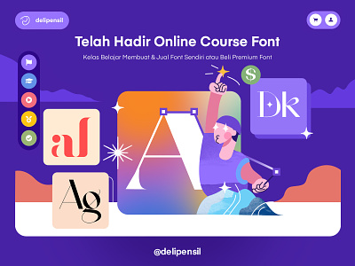 Delipensil Online Course Font font fonts homepage online course purple slider ui ux website