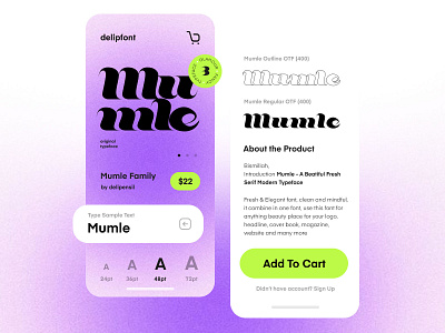 Mumle - Typeface on UI app clean font ios mobile ui ux