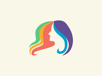 Rainbow Hair Logo beautiful logo colorfull colorfull logo hair logo logo rainbow vector
