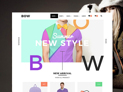 Bow Responsive Design bow fashion homepage landing page mobile tie ui ux
