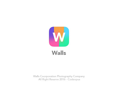 Walls Logo colorfull gradient letter w logo neon photography