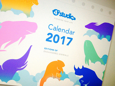 WIP Calendar 2017 2017 animal calendar colorful new year rare animal ui ux wip