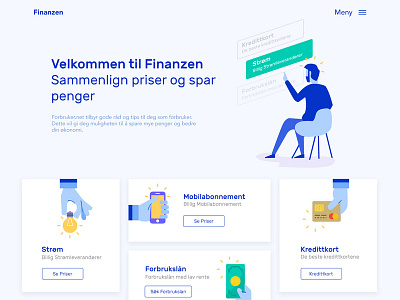 Finanze card clean finance homepage design illustration inspiration landing typography ui ux website