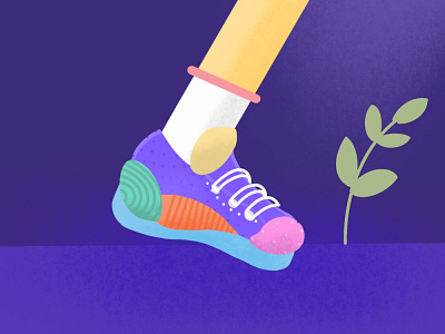 Exploration Illustration Foot animated animation footsteps grow leaf shoes timelapse timer ui ux