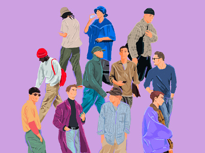 Boys Fashion Illustration boys brush colorfull fashion fashion brand fashion design ilustration inspiration