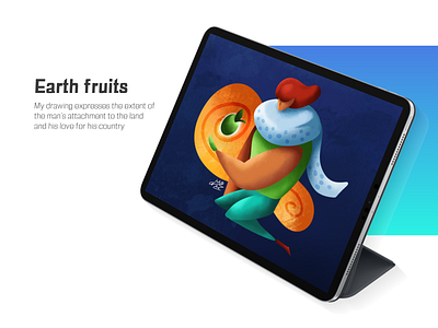 earth fruits app colorful design flat happy illustration illustrator logo post vector