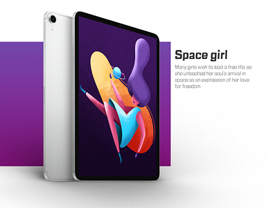 space girl app cartoon colorful design flat happy icon illustration illustrator vector