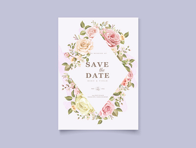 elegant floral wedding invitation card template art background border card celebration decorative design elegant floral frame graphic greeting illustration invitation invite spring template vector vintage wedding