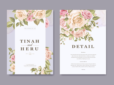 soft purple floral wedding card