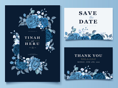 wedding classic blue floral invitation card template art background blue border card classic design elegant floral frame greeting illustration invitation pattern retro template vector victorian vintage wedding