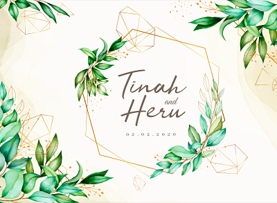 elegant watercolor leaves wedding card template background border card decoration design elegant floral frame greenery illustration invitation invite leaf nature spring template vector vintage watercolor wedding