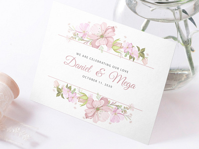 beautiful frame wedding invitation card by lukasdedi on Dribbble