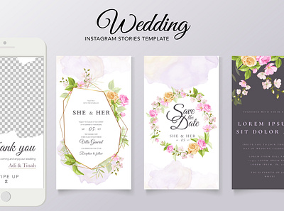 wedding instagram stories template app background branding card fashion flyer frame instagram invitation kit media modern pack photo social stories template trendy vector wedding