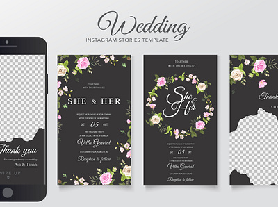 wedding instagram stories template app background branding card fashion flyer frame instagram invitation kit media modern pack photo social stories template trendy vector wedding