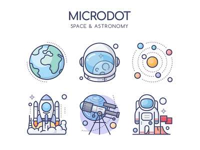 Space & Astronomy Icon set astronomy design graphicdesign icon illustration logo space ui vector web
