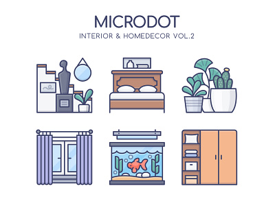 Interior & Homedecor Vol.2 design graphicdesign icon illustration interior ui vector