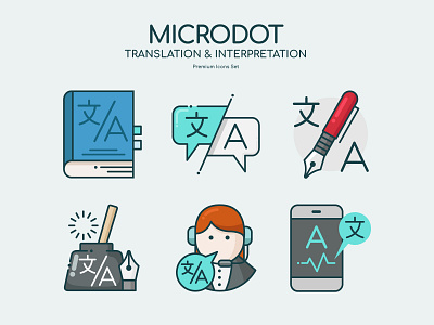 Translation & Interpretation design icon illustration logo translation ui vector website