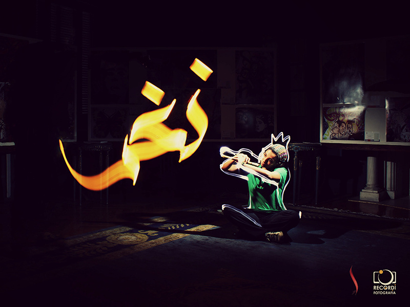 Beat exposure painting art night calligraphy arabic light