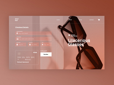 Glasses Credit Card Check Out - Website Design.