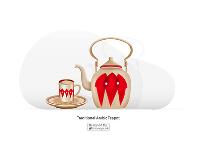 Traditional Arabic teapot arabic coffee design drawing illustrator tea teapot traditional art