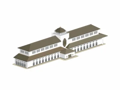 Satay Building (Gedung Sate) bandung design flat desig gedung sate illustration indonesia isometric isometric design isometry landmark prespective ui vector west java