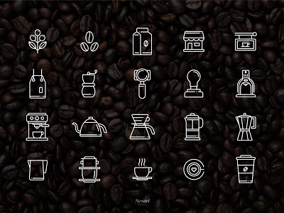 Coffeelogy Icon Set barista coffee design icon icon design icon set identity symbol ui user interface