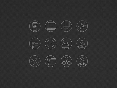 Circle icon set icons thin