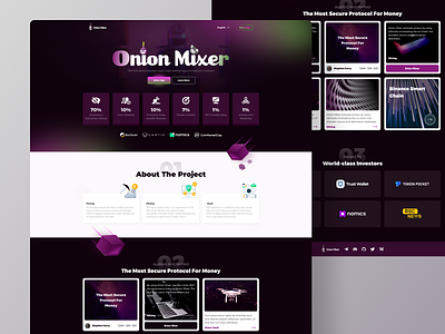Onion Mixer app bitcoin blockchain design digitization ui ux web