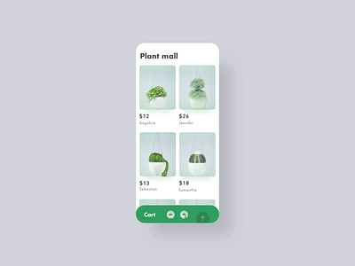 Plant mall，Interactive effect sample animation app design plant plants shopping ui ux 动画