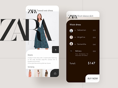 ZARA-Mall-E-commerce-clothes-No.2 clothes ui ux 商标 应用 插图 设计 黑与白 黑色