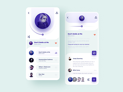 Concept Music System app design mobile music ui ux