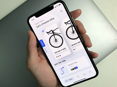 Bicycle rental system-Animation animation app bike blue design ui ux