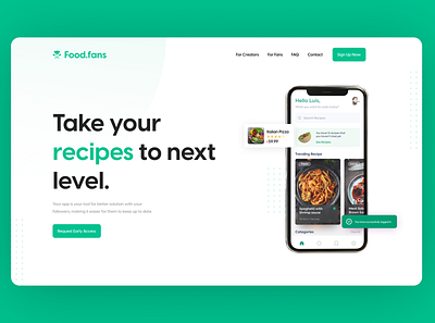 Food.fans Landing page design food foodfan landing page socail media web design website