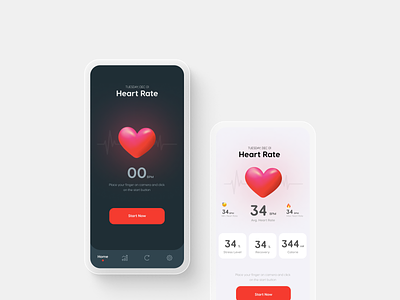 Heart - Mobile App Design doctor health heart heart mobile app design heart rate mobile app uidesign