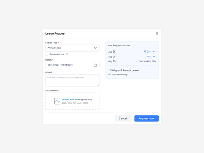 Leave Request Modal