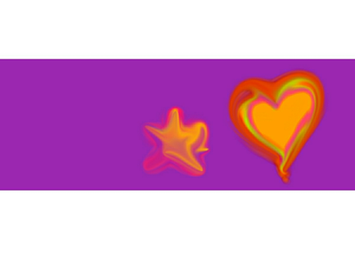 Glowing Star and Heart Banner template banner heart infinite painter purple star template