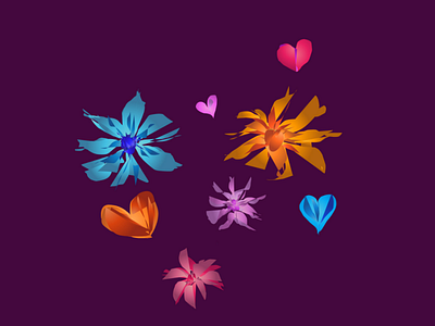 Carefree Flowers and Hearts