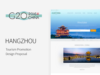 2016 Hangzhou G20 Tourism Promotion Portal Website Design hangzhou tourism ui web