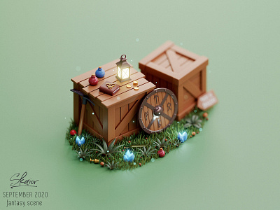 Magical fantasy diorama