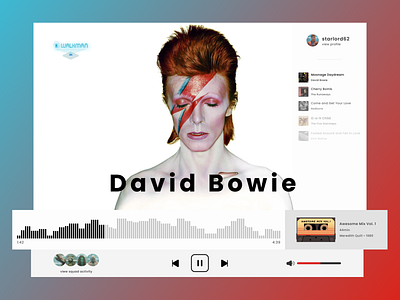 Daily UI :: 009 :: Music Player daily 100 challenge dailyui davidbowie guardiansofthegalaxy marvel music player walkman