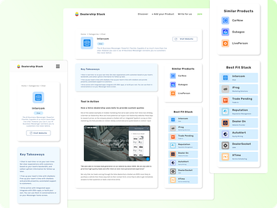 Project: Dealership Stack - Product Page (Desktop & Mobile) clean ui dealership desktop mobile product page responsive