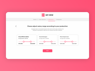 Onboarding Flow (Desktop) adjustment cards checkbox clean ui dropdown onboard onboarding onboarding ui range salary search select slider