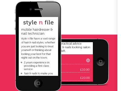 Style N File mobile museo pink responsive white