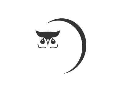 Owl animal design logo moon own