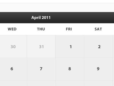 Calendar black calendar grey ui