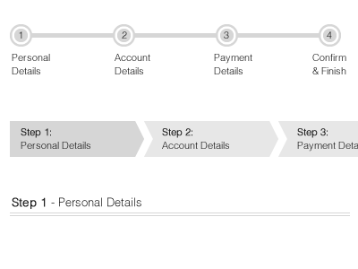 Looking into different options process steps ui